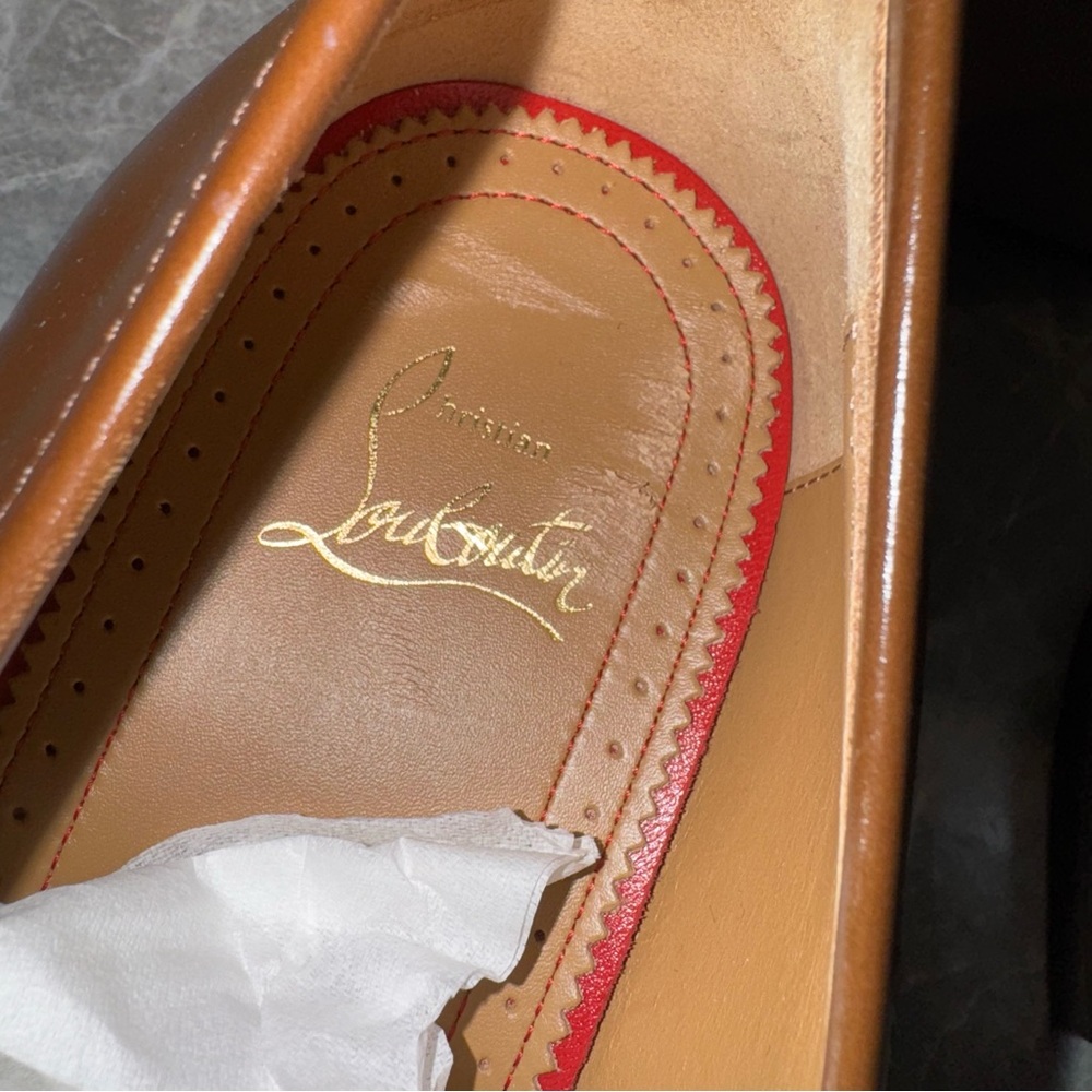 New Size 43 Christian Louboutin Varsimoc monogram-plaque leather loafers brown - Picture 8 of 10